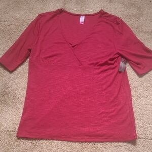 Women's Red V-Neck Top